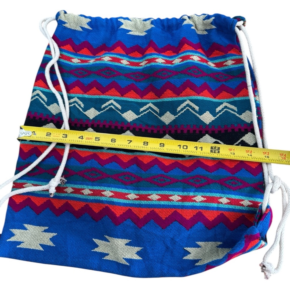 Colorful Tribal Pattern Drawstring Backpack - image 4